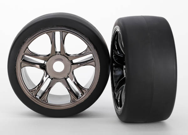 Traxxas Assembled Tires and Wheels Split Spoke Slick S1 Compound: Front
