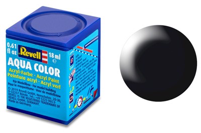 Revell Acrylic Aqua Color Paint: Matte Silk Black (18ml)
