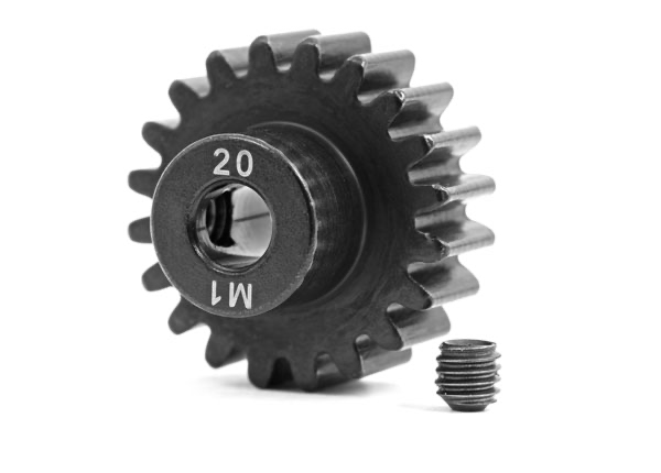 Traxxas Machined Hardened Steel Pinion: Mod1 5mm (20T)