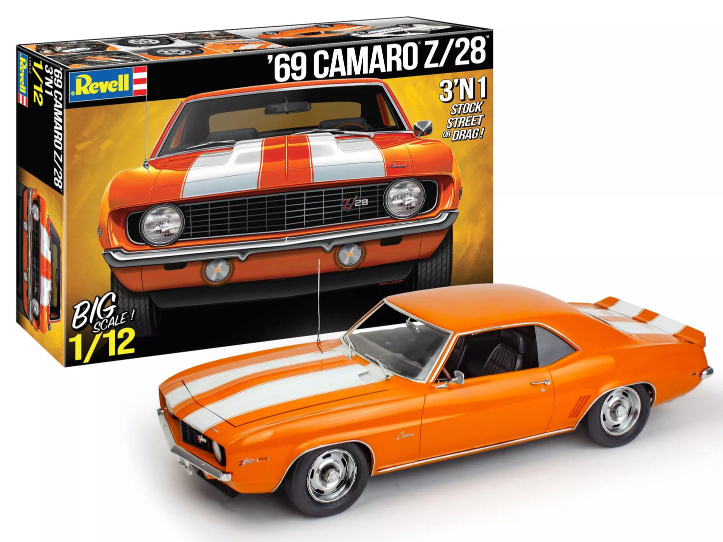 Revell 1/12 1969 Chevy Camaro Z28 3’n1 Model Kit: Level 5
