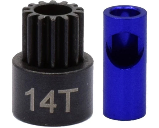 Hot Racing 48P Steel Pinion Gear w/5mm Sleeve: 14T