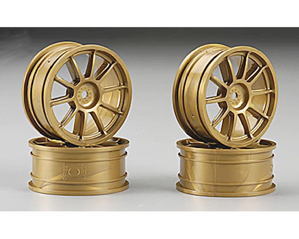 Tamiya 1/10 Medium-Narrow 10 Spoke Wheels: 0 Offset (Gold)