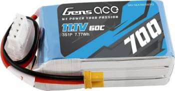 Gens Ace 3S 11.1V 700mah 60C Lipo Battery: XT30