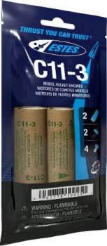 Estes Bagged Rocket Engines w/Starter and Plugs: C11-3 (2pcs)