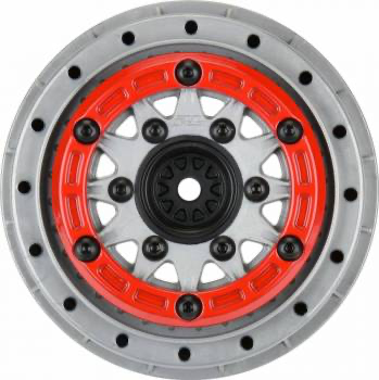 Pro-Line 1/10 Raid Bead-Loc F/R 2.2/3.0 SC: Red/Grey