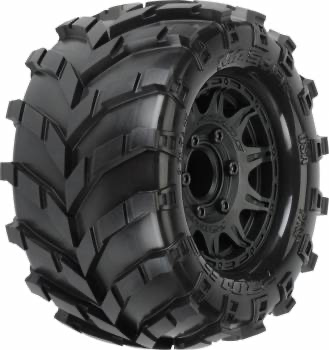 Pro-Line Masher 2.8” Mounted on RAID Black Wheels: 6x30 (12mm)