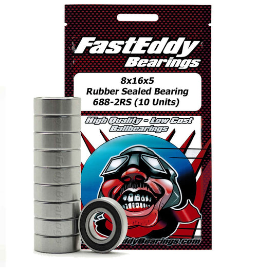Fast Eddy Rubber Sealed Bearing F688-2RS: 8x16x5mm (10)