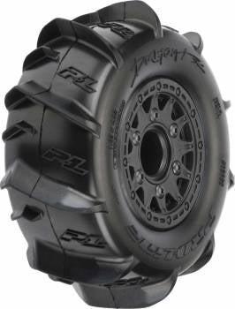 Pro-Line Dumont SC 2.2/3.0 Sand and Snow Tires Mounted on RAID Black 6x30