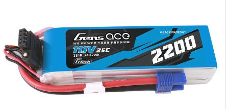 Gens Ace G-Tec 7.4V 2S 2200mah 45C Lipo Battery: Deans