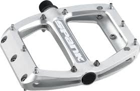 Spank Spoon 110 Alloy Flat Pedals: Raw Silver