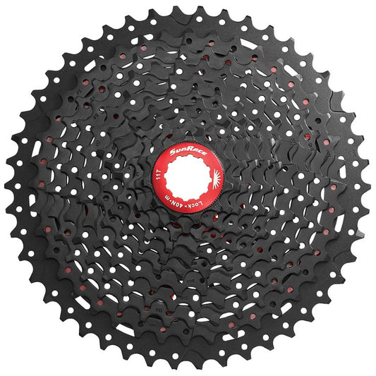 SunRace CSMX8 11-50T 11-Speed Cassette: Black/Chrome