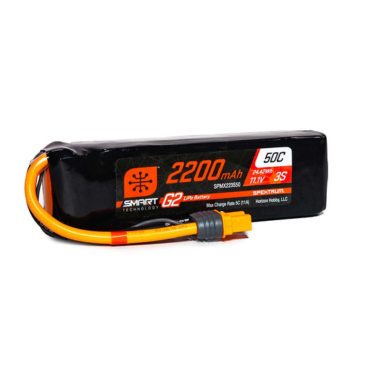 Spektrum Smart G2 2200mah 3S 11.1V 50C Lipo Battery: IC3