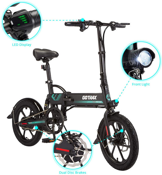 GOTRAX EBE01 16” Folding Electric Bike: 350W