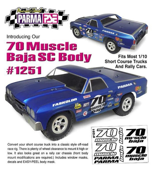 Parma 1970 Muscle Baja Drag Car body Clear