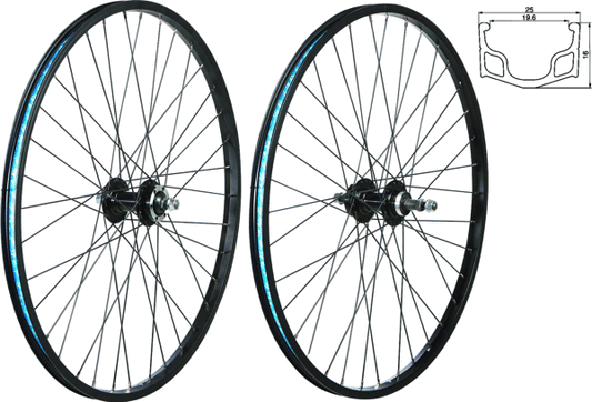 49N 26” MTB Front Wheel Rim/Disk Brake 3/8”x100mm 36H Nutted (Freewheel)