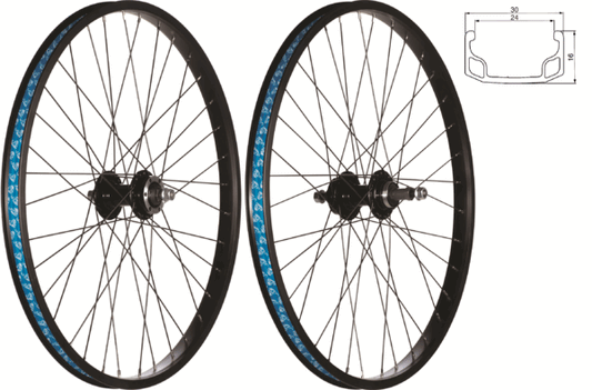 49N 24” Rear Wheel: Rim/Disc (Black)