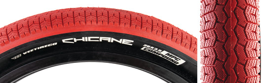 SE Racing Vee Tire Chicane 26" x 3.5" (Red/Black) Wire Bead