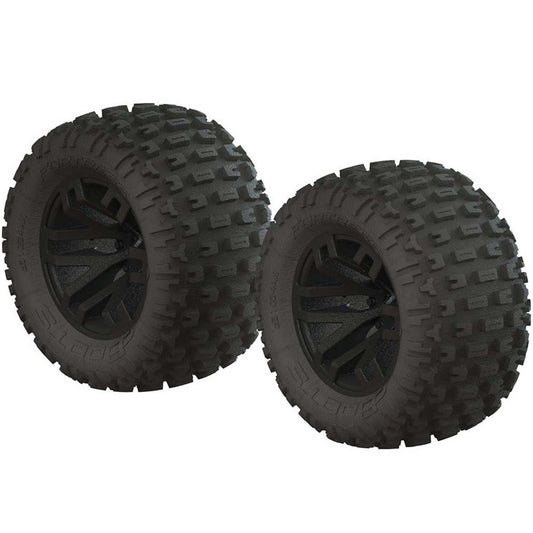 Arrma DBoots Fortress MT Tire Set Glued: Black (2)