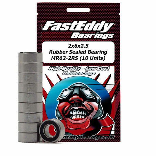Fast Eddy Rubber Sealed Bearings: Tamiya 620 (2x6x2.5mm)