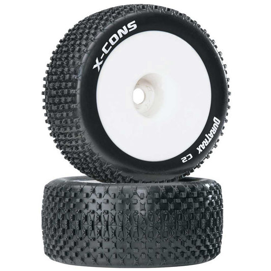 Duratrax 1/8 X-Cons Truggy Tire Mounted 1/2 Offset (2)