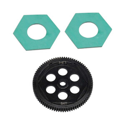 Hot Racing Steel 48P Spur Gear & Slipper Pads: 22S (84T)