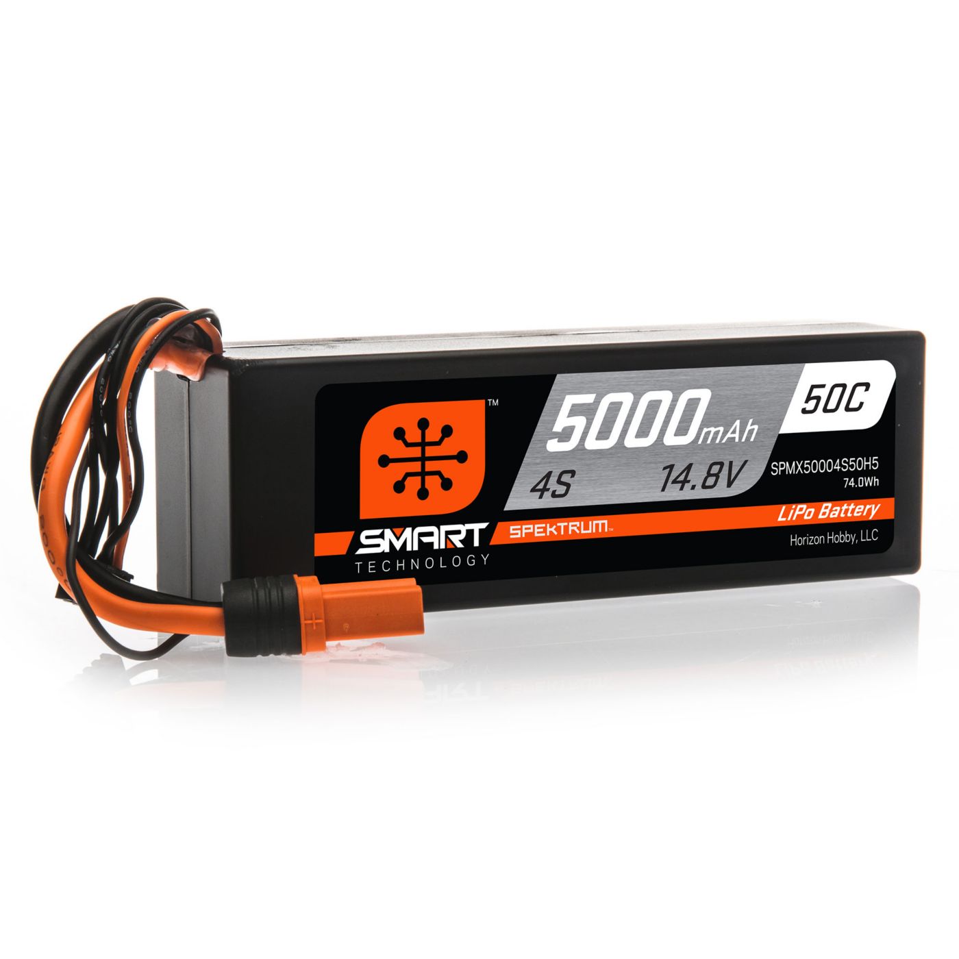 Spektrum Smart 5000mAh 4S 14.8V 50C LiPo: Hardcase (IC5)
