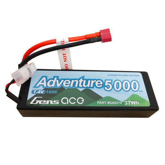 Gens Ace Adventure G-Tech 2S 7.4V 5000mAh 100C Lipo Battery: Deans