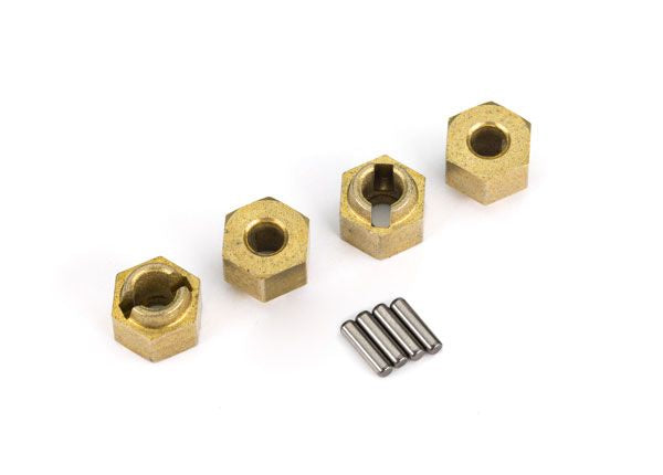 Traxxas Brass 7mm Wheel Hubs w/Pins: TRX-4M
