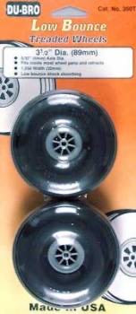 Du-Bro Low Bounce Treaded Wheels - 3 1/2" 89mm