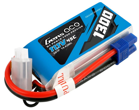Gens Ace 1300mah 3S1P 45C Lipo Battery