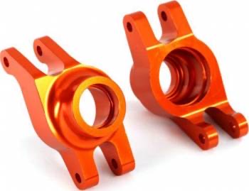 Traxxas Aluminium Rear Stub Axle Carriers 6061-T6: Maxx (Orange)