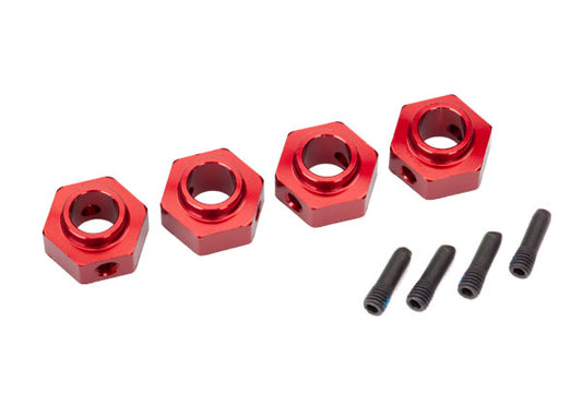 Traxxas 12mm Aluminum Wheel Hubs 6061-T6: TRX-4 (Red)