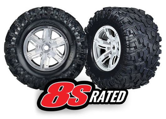 Traxxas Tires and Wheels: X-Maxx (Satin Chrome)