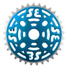 SE Bikes Alloy Chainring: 33T (Blue/Silver)