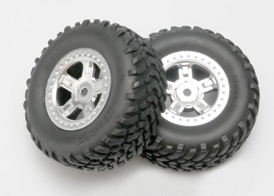 Traxxas Tires and Wheels Assembled SCT 1/16 (Silver)