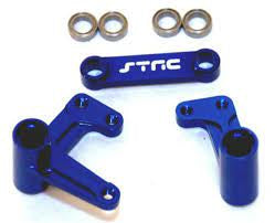 STRC CNC Aluminum Steering System w/ Bearings (Blue): Traxxas 2WD