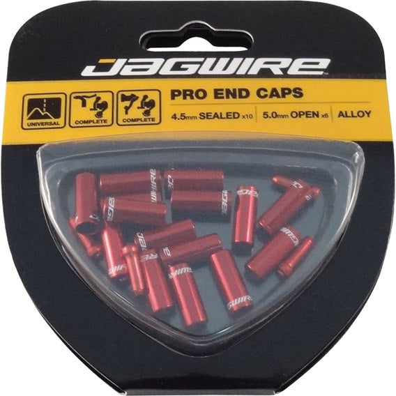 Jagwire Pro End Caps 4mm Sealed 5mm Open (Red)