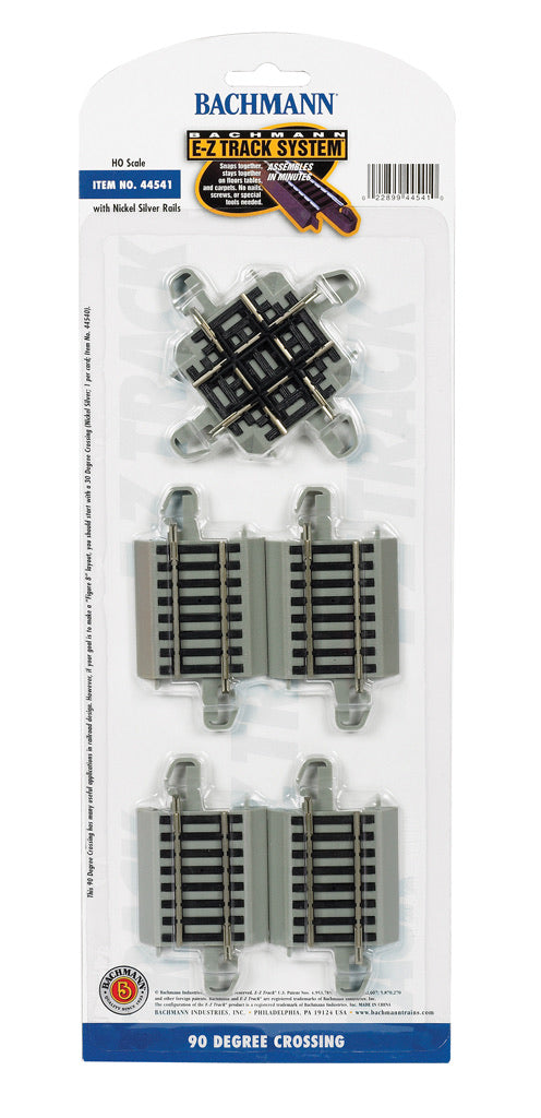 Bachmann HO Scale Nickel Silver 90 Degree EZ Crossing