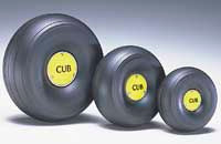 Du-Bro 1/5 Scale Treaded Lightweight J-3 Cub Wheels: 3-3/8”