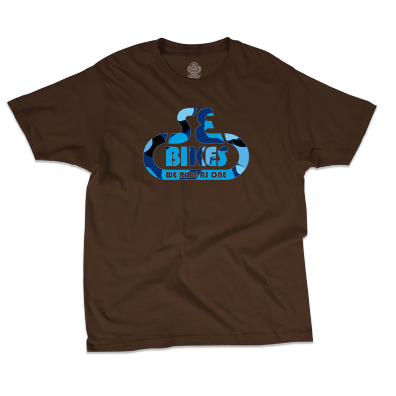 SE Bikes Camo Bubble Logo T-Shirt (L) (Brown)