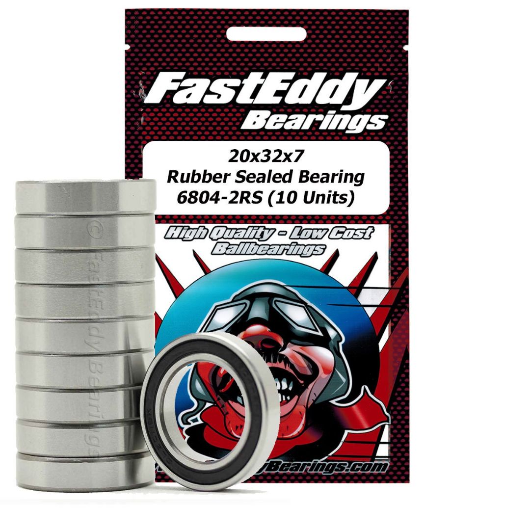 Fast Eddy Rubber Sealed Bearings: 20x32x7mm (10)