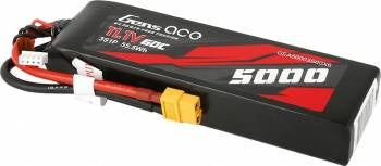 Gens Ace G-Tech 3S 11.1V 5000mah 60C Long Lipo Battery: XT60