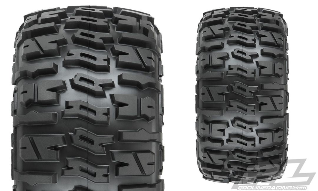 Pro-Line Trencher LP 3.8” All Terrain Tires MTD. on Raid Wheels: MAXX