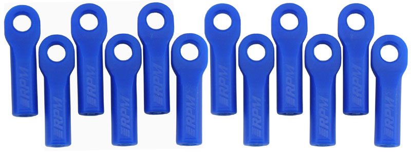 RPM Long Rod End Set TRA 1/10 w/o Pivot Balls: Blue (12)