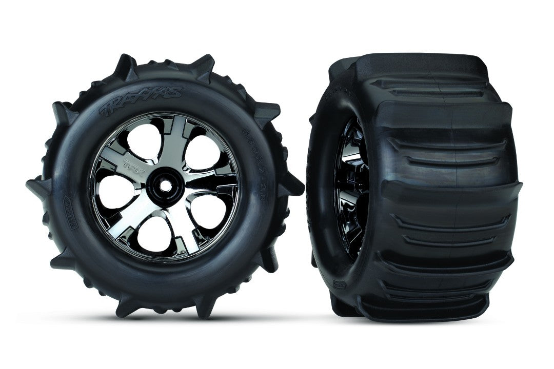 Traxxas Paddle Tire & Wheels 2.8" (All-Star Black Chrome Wheels)