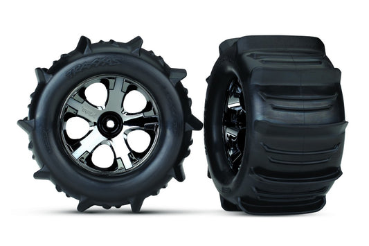 Traxxas Paddle Tire & Wheels 2.8" (All-Star Black Chrome Wheels)