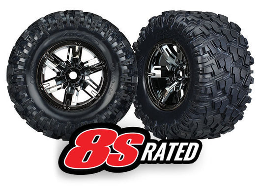 Traxxas Tires & Wheels (X-Maxx Black Chome)