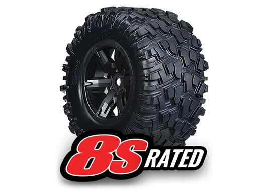 Traxxas Assembled AT Tires and Wheels: X-MAXX (Black)