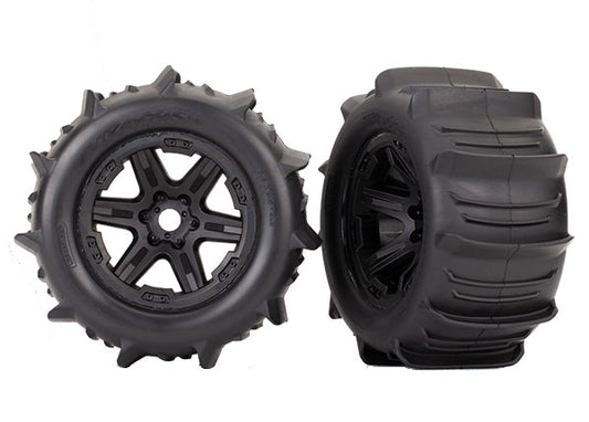 Traxxas 3.8" Paddle Tire & Wheels 17mm (Black Carbide)